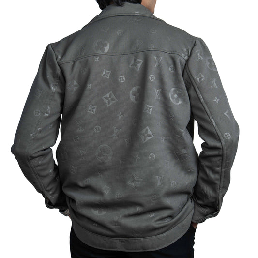 Men’s Slate dark khaki Vintage Allover Jacquard Cotton Shacket