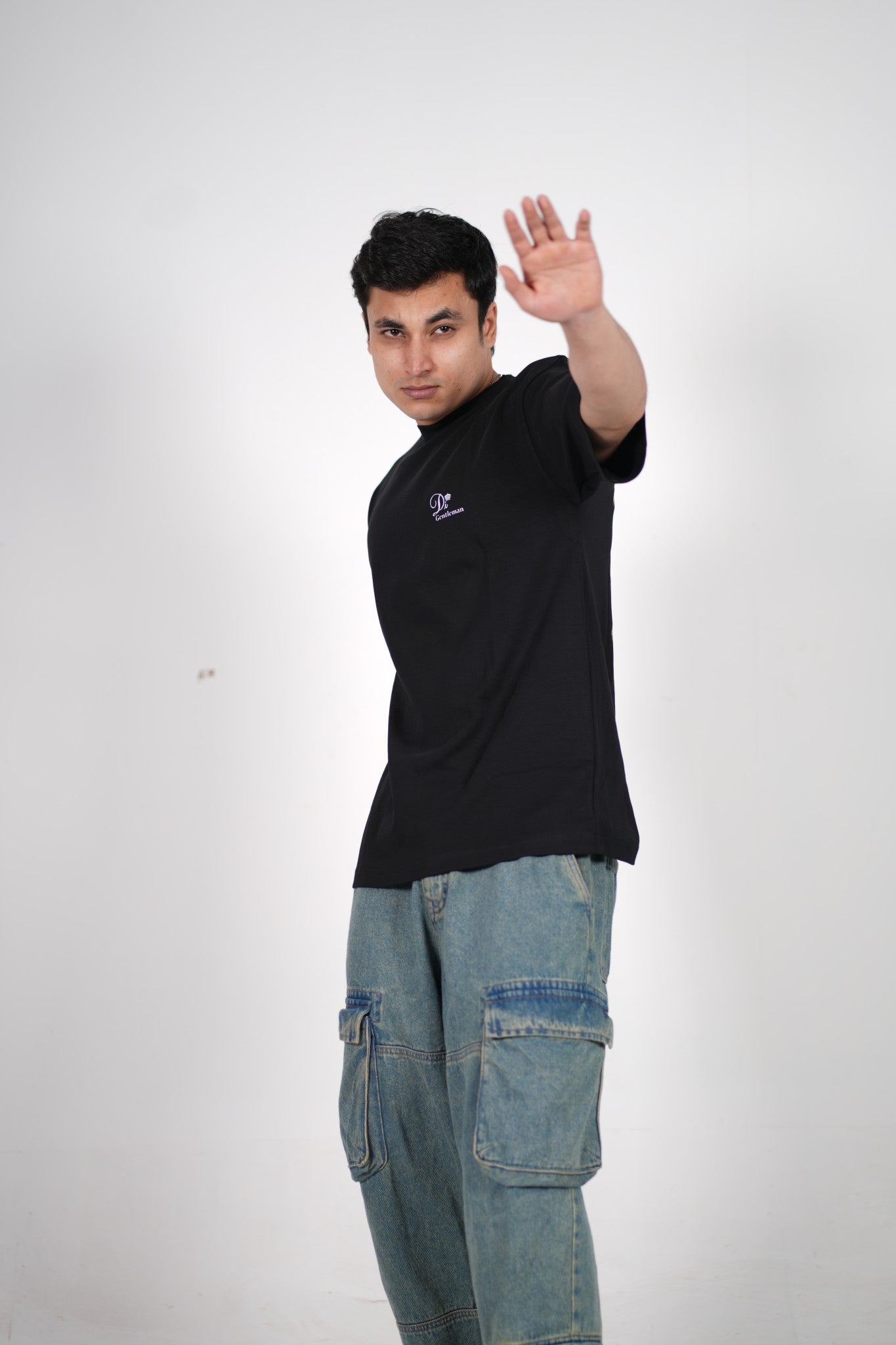 Premium Black Ribbed stylish Drop shoulder t Shirt – Men’s Exclusive Edition